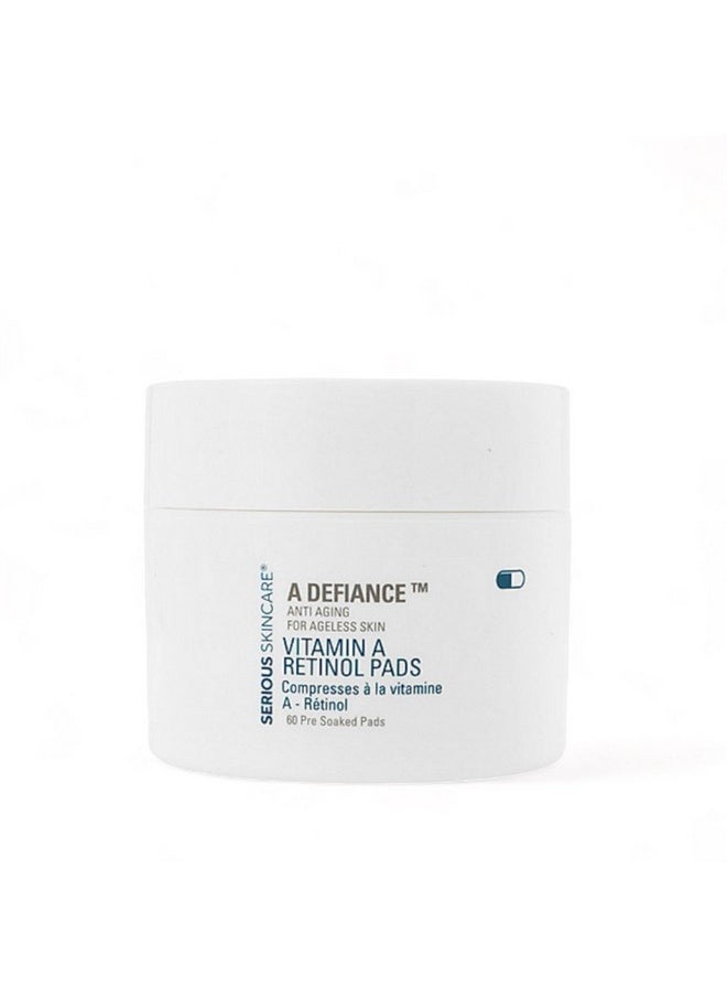 Serious Skincare - Serious Skincare A Defiance - Vitamin A Retinol Treatment Pads - Anti-Aging for Lines, Wrinkles, Dark Spots - Skin Resurfacing Cushions for Facial Radiance - 60 Count - Image 1