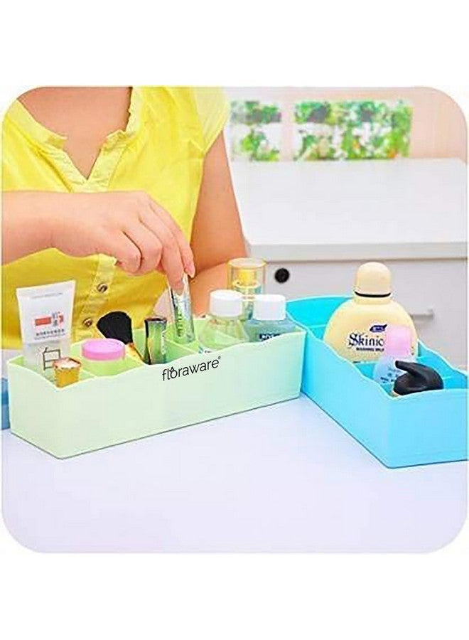 Floraware Floraware Plastic Storage Box Drawer Organizer, Underwear Innerwear Socks Undergarments Storage Drawer Organiser set 4 Multicolour - Image 2