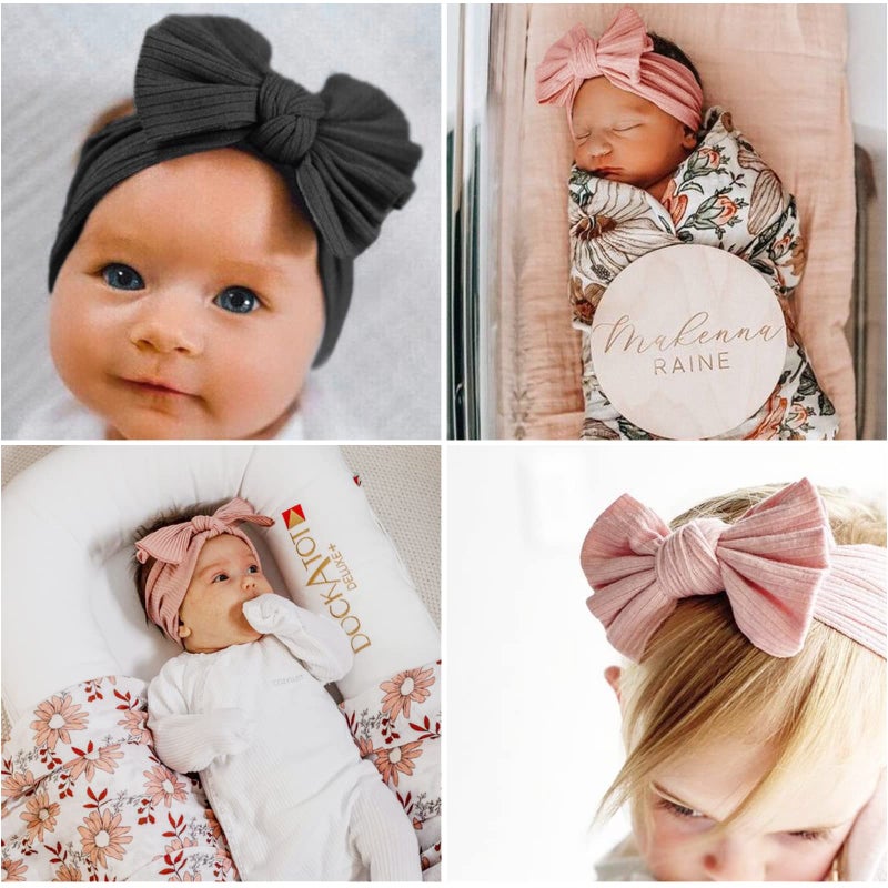 DRESHOW BQUBO Baby Nylon Headbands Hairbands Hair Bow for Girls Newborn Infant Toddlers Hair Accessories - Image 2