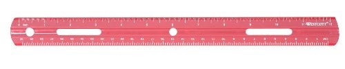 Westcott Plastic Ruler, 12 Inches/30 Centimeters, Red (16016) - Image 2
