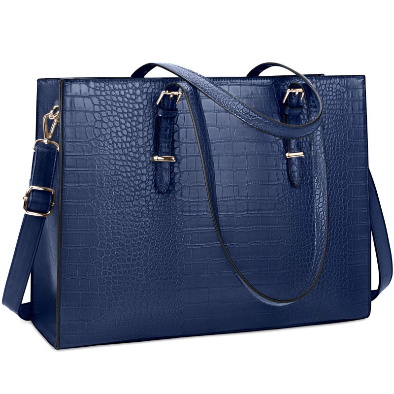 Lubardy Laptop Bag for Women 15.6 Inch Laptop Tote Bag Leather Classy Computer Briefcase for Work Waterproof Handbag Professional Shoulder Bag Women Business Office Bag Large Capacity - Image 1