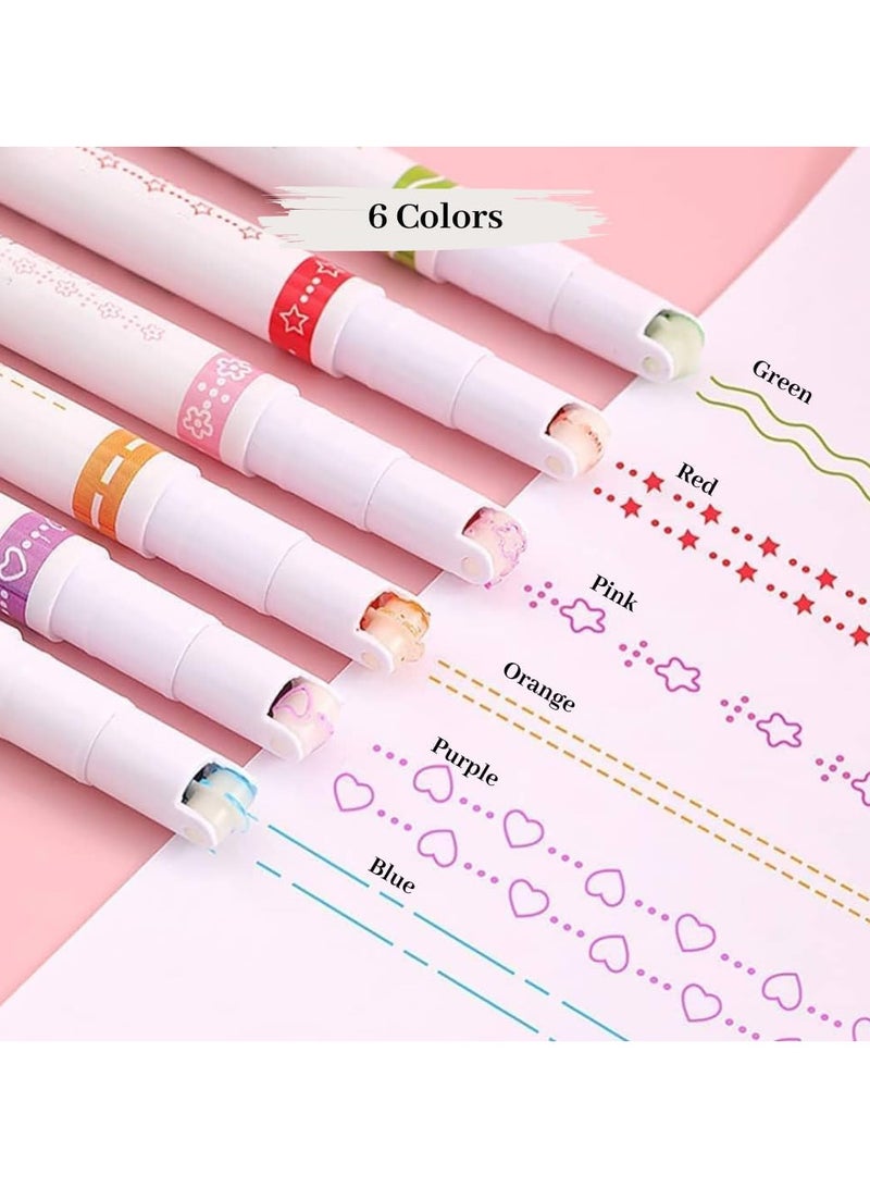 Generic Curved Marker Set 6 Colors Art Markers for Kids Adults Coloring Pens Coloring Books Writing Scrapbooking Great for Card Decorating  - Image 2