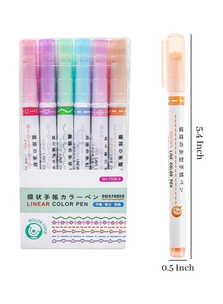 Generic Curved Marker Set 6 Colors Art Markers for Kids Adults Coloring Pens Coloring Books Writing Scrapbooking Great for Card Decorating  - Image 5