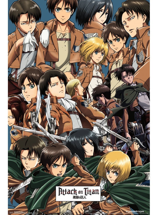 Trends International Attack on Titan - Collage Wall Poster, 22.375" x 34", Unframed Version