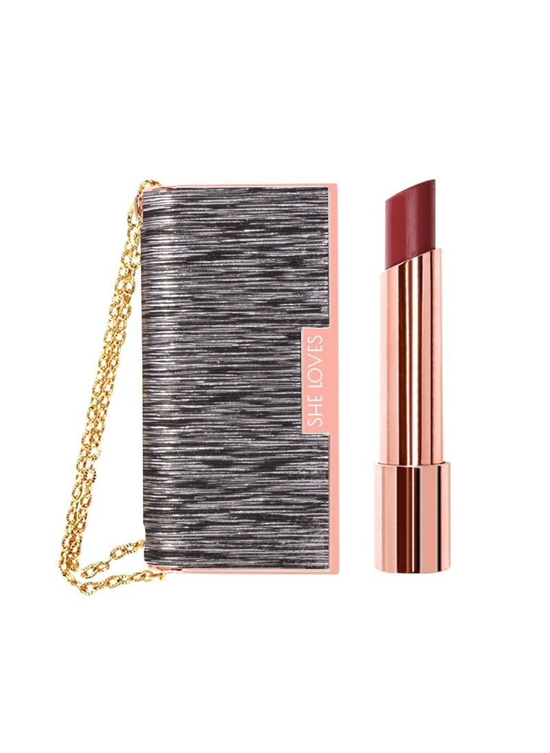 Sheloves - Lipstick Matte Waterproof Nude Long Lasting Velvet Finish ,Color Riche,Non-Drying, Intense Pigment,Soft，Silk，Smooth Pigment -Mini Lady Bag Lipstick With Mirror For Women/Girls As Gift - Image 1