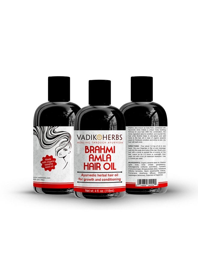 Vadik Herbs Brahmiamla Hair Oil (4Oz) Promotes Excellent Hair Growth And Conditioning With Rosemary Oil ; All Natural Herbal Solution For Hair Loss Thinning Hair Balding ; Beard Oil As Well  - Image 3