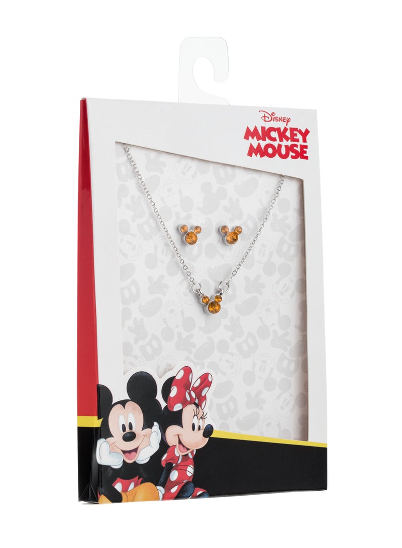 Disney Disney Mickey Mouse June Birthstone in Brass Plated Necklace & Earring Set  - Image 2