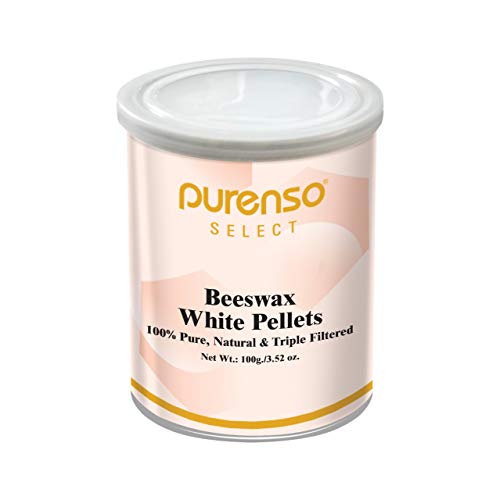 Purenso Select - 100% Organic White Beeswax Pellets, Triple Filtered, 100g I For Candle and Lotion Making, Food Grade Beeswax for Candle Making, Beeswax Pastilles Organic, Bees Wax Melts for Lotion - Image 1