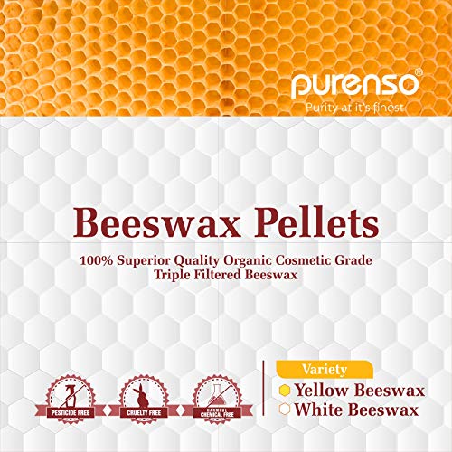 Purenso Select - 100% Organic White Beeswax Pellets, Triple Filtered, 100g I For Candle and Lotion Making, Food Grade Beeswax for Candle Making, Beeswax Pastilles Organic, Bees Wax Melts for Lotion - Image 3