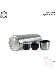 Atlasware Water bottle with two types lid and cup, 500 ml steel  - Image 4
