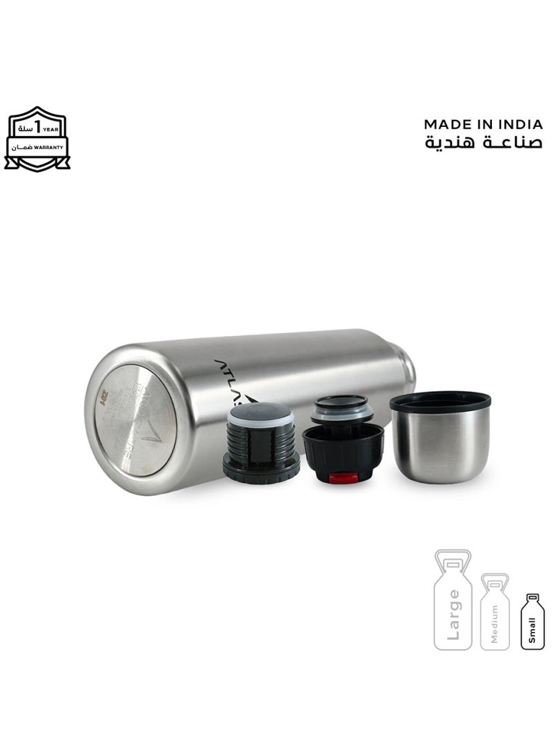 Atlasware Water bottle with two types lid and cup, 500 ml steel  - Image 4