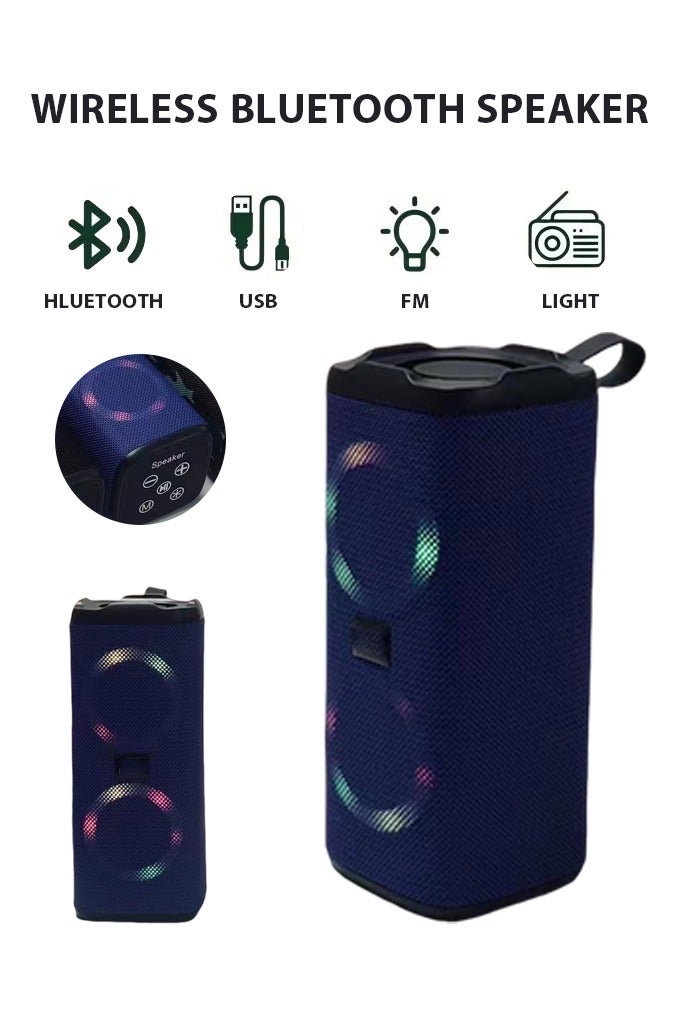 Wireless Bluetooth Speaker,Portable Bluetooth Speaker with 24W Stereo Sound, Bluetooth 5, Wireless Speakers with Led Melody,24-Hour Playtime, Wireless Stereo Pairing Travel ,Deep Bass Rgb Lights,TWS Stereo Sound,Speaker for Home, Outdoors,Support TF Card,  Blue  - Image 1