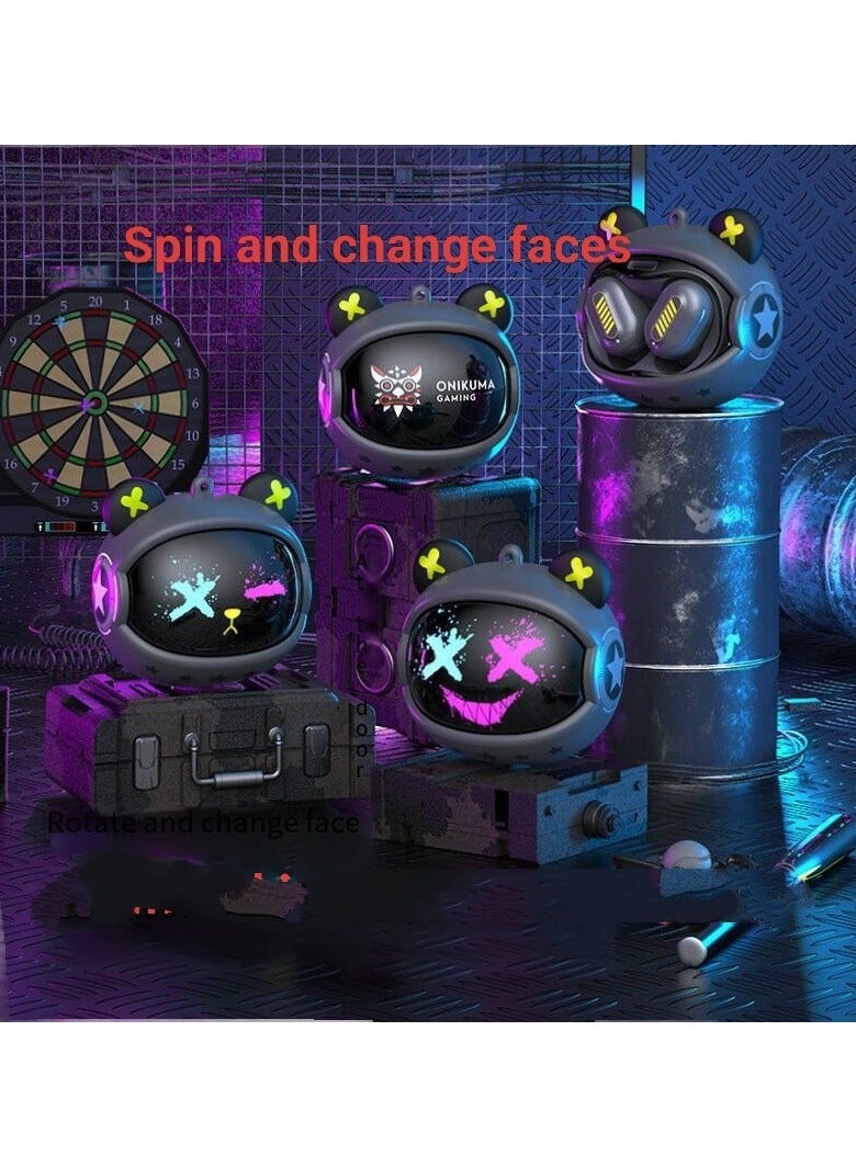 Wireless Bluetooth Gaming Headset With rotating Face-changing design To change your mood every day