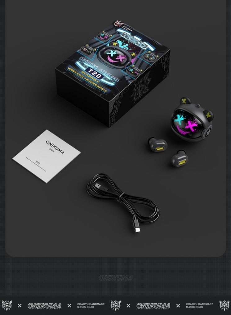 Wireless Bluetooth Gaming Headset With rotating Face-changing design To change your mood every day
