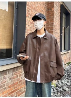Brown Vintage Leather Jacket Men Autumn 2024 Y02 Brown [counter quality]]
