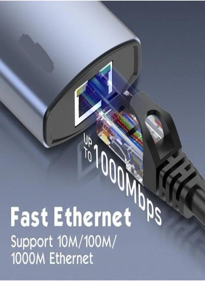 ماركة غير محددة 5 في 1 USB-c محول متعدد المنافذ Thunderbolt 3 محطة الإرساء محور منفذ إيثرنت USB 3.0 نوع C محول  - Image 2