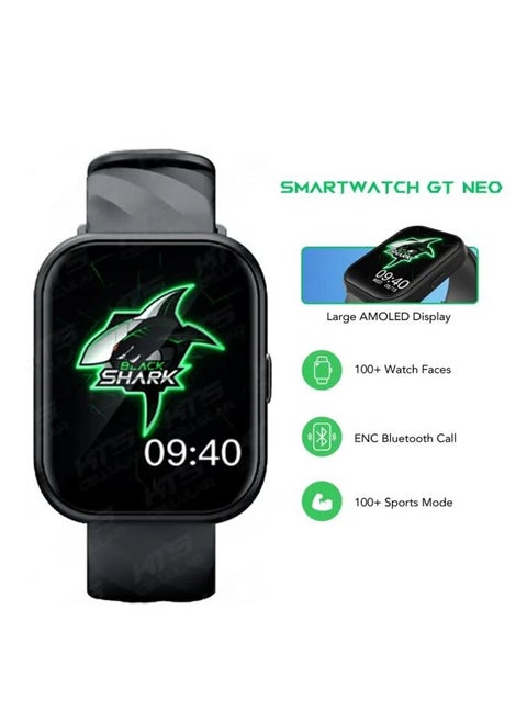 GT Neo Smartwatch With 2.02 inch Display,7days Battery, 100+ Sports Mode, Clear Call, 24H Health Monitoring & IP68 Water Resistant - Black