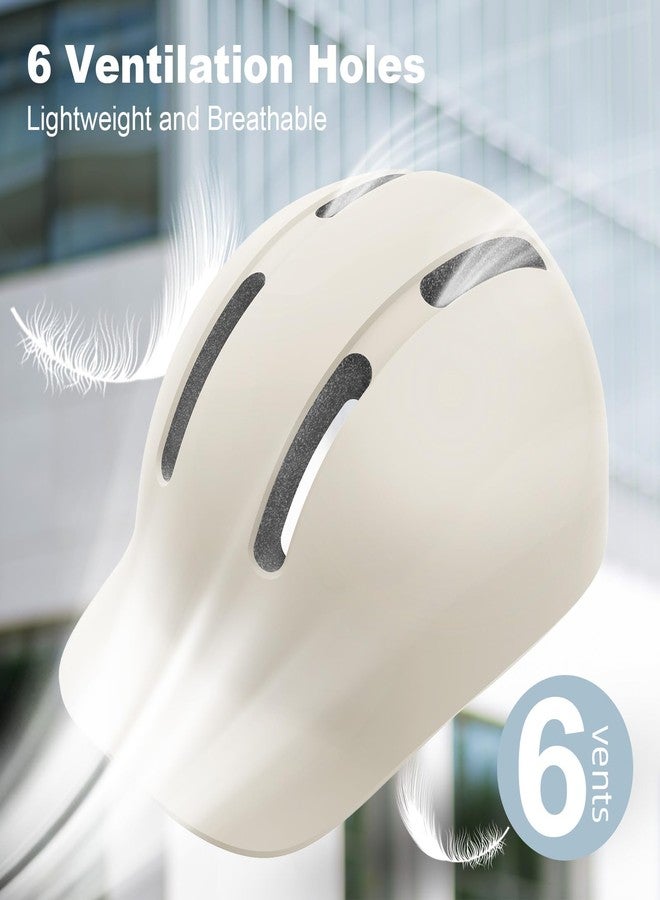 Shinmax Bike Helmet Bicycle Helmet with Long Visor Safe Reflective Strip Comfort Adjustable Bike Helmet Adult Lightweight Helmet for Urban Commuter Mountain Road Biker (Ivory, X-Large:58-62cm) - Image 5