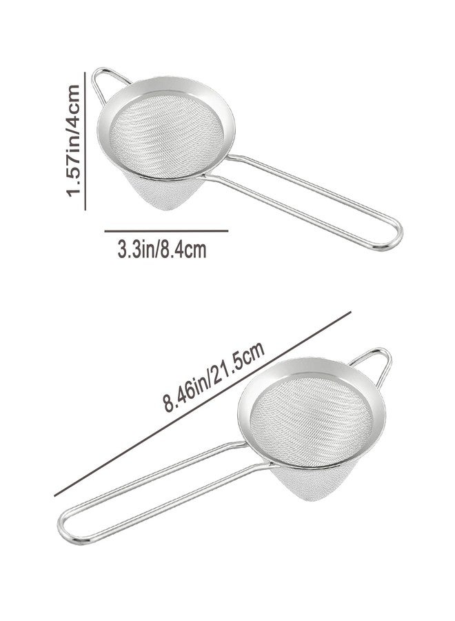 Whyogeta 18 PCS Tea Strainers Cocktail Strainer Stainless Steel Fine Mesh Small Strainer, 3.3''Mini Tea Strainer with Long Handle for Cocktails Tea Herbs&Drinks,Conical Tea Filter Bar Colander Food Loose Tool - Image 2