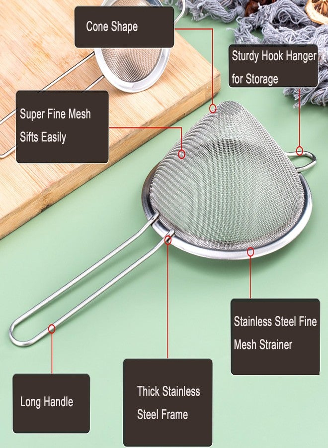 Whyogeta 18 PCS Tea Strainers Cocktail Strainer Stainless Steel Fine Mesh Small Strainer, 3.3''Mini Tea Strainer with Long Handle for Cocktails Tea Herbs&Drinks,Conical Tea Filter Bar Colander Food Loose Tool - Image 3