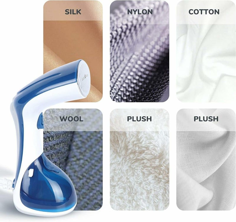 KLIKON Handheld Garment Steamer (Blue)- Steam Iron for Travel with 270ml Detachable Water Tank, Fast 25s Heat up, 1300W, Horizontal and Vertical Steaming, Brush Head Included KGS-311 - Image 5