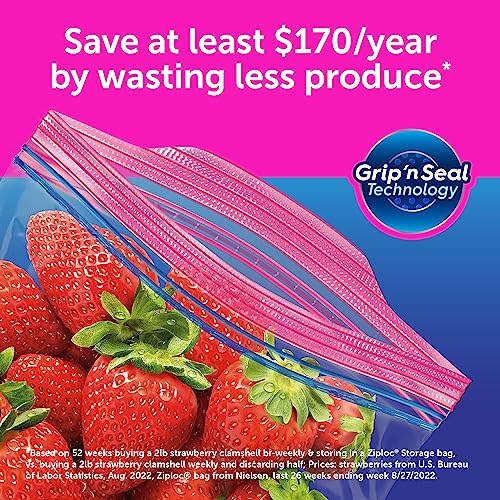 Ziploc Half Gallon Marinade Food Storage Bags for Meal Prep, Easy Open and Close, 24 Count (Packaging May Vary) - Image 2