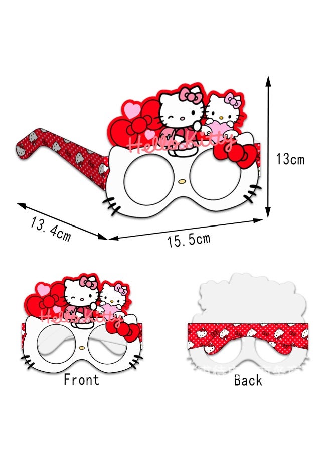 Hello Kitty themed paper glasses birthday party photo props - 8 pieces - Image 4