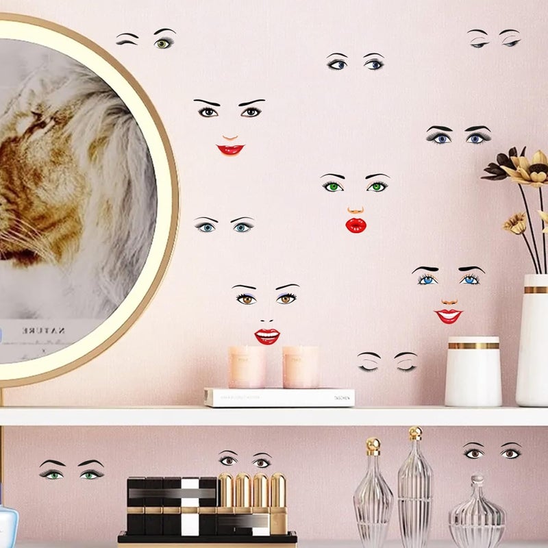 2 Sheets Creative Face Sticker Lips Mouth Eyes Eyebrows Nose Stickers Expression Stickers Expression Sticker - Image 2