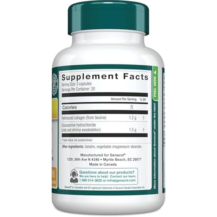 Genacol Plus – Glucosamine and Collagen Supplement, Ultra-Hydrolyzed Collagen Peptides, Joint Health Supplement for Men & Women, Maintains Cartilage, 90 Capsules (30-Day Supply) - Image 2