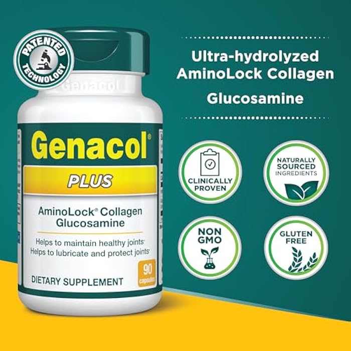 Genacol Plus – Glucosamine and Collagen Supplement, Ultra-Hydrolyzed Collagen Peptides, Joint Health Supplement for Men & Women, Maintains Cartilage, 90 Capsules (30-Day Supply) - Image 4