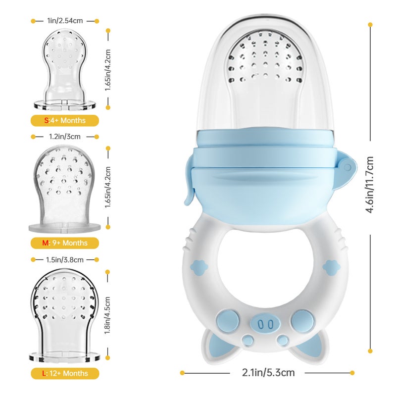 kismube Baby Fruit Feeding Teether Chew Bag with Silicone Nipple - Safe & BPA-Free for Infants 3-6 Months - Image 1