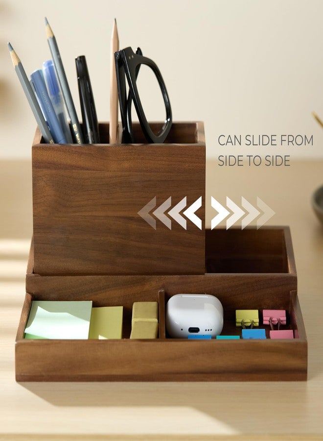KORUA Walnut Desk Organizer for Office Wood Desk Organizer - Image 4