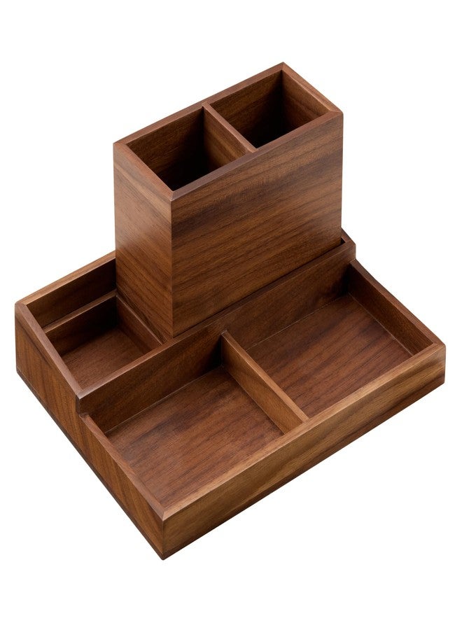 KORUA Walnut Desk Organizer for Office Wood Desk Organizer - Image 1