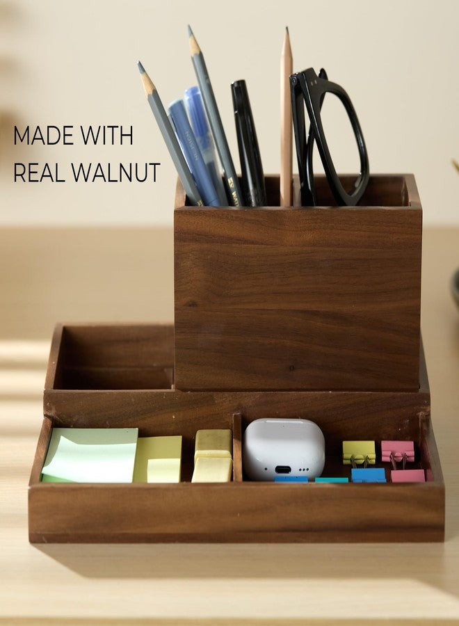KORUA Walnut Desk Organizer for Office Wood Desk Organizer - Image 3