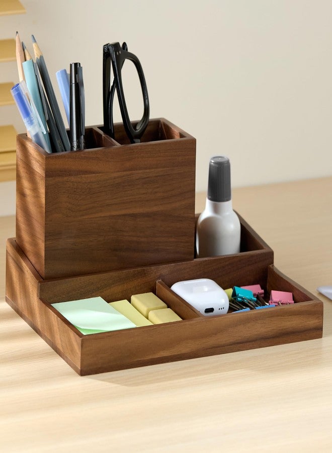 KORUA Walnut Desk Organizer for Office Wood Desk Organizer - Image 2