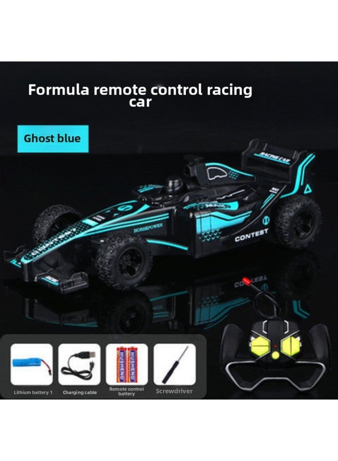 Mini Remote Control Car Charging Fall-resistant Drift F1 Racing Car Wireless Sports Car Professional High-speed Car Children Boy Toy-Color:F1 Remote Control Racing Car 【ghost Blue】 Rechargeable Model Can Drift-Proportion:Have Fun With 【rechargeable Model】 2 Sets Of Rechargeable Batteries + Screwdriver - Image 1