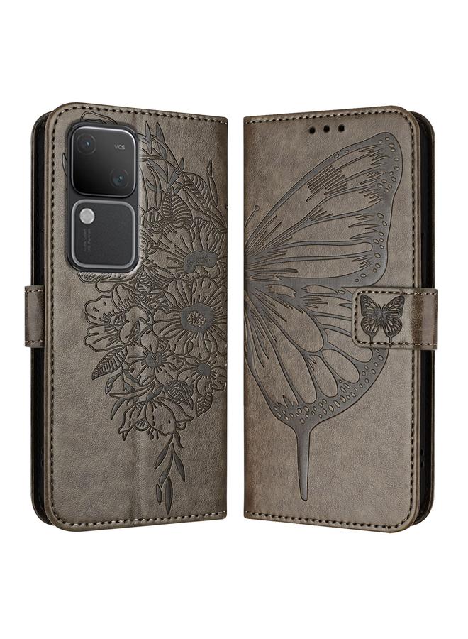 إيروريكس جراب لهاتف vivo V30 5G/V30 Pro 5G جراب هاتف جلدي منقوش عليه فراشة عالمي - Image 1