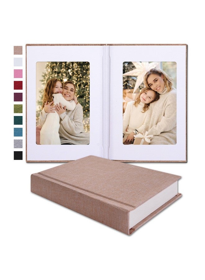 Pssoss Small 4x6 Photo Album with Writing Space Holds 30 Photos Ideal for Wedding Theme-Album and Baby Photo Album (Beige) - Image 1