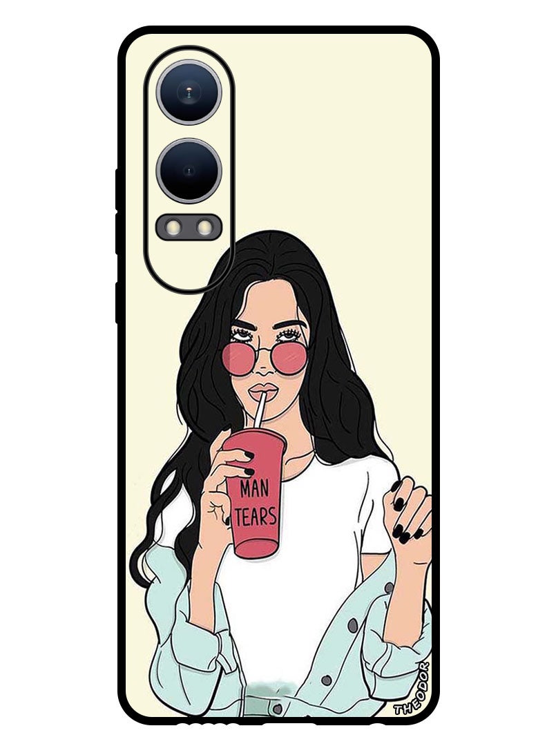 Theodor Protective Case Anti Scratch Shock Proof Bumper Cover For Oppo K12x (China) Girl Drinking Coffee - Image 1