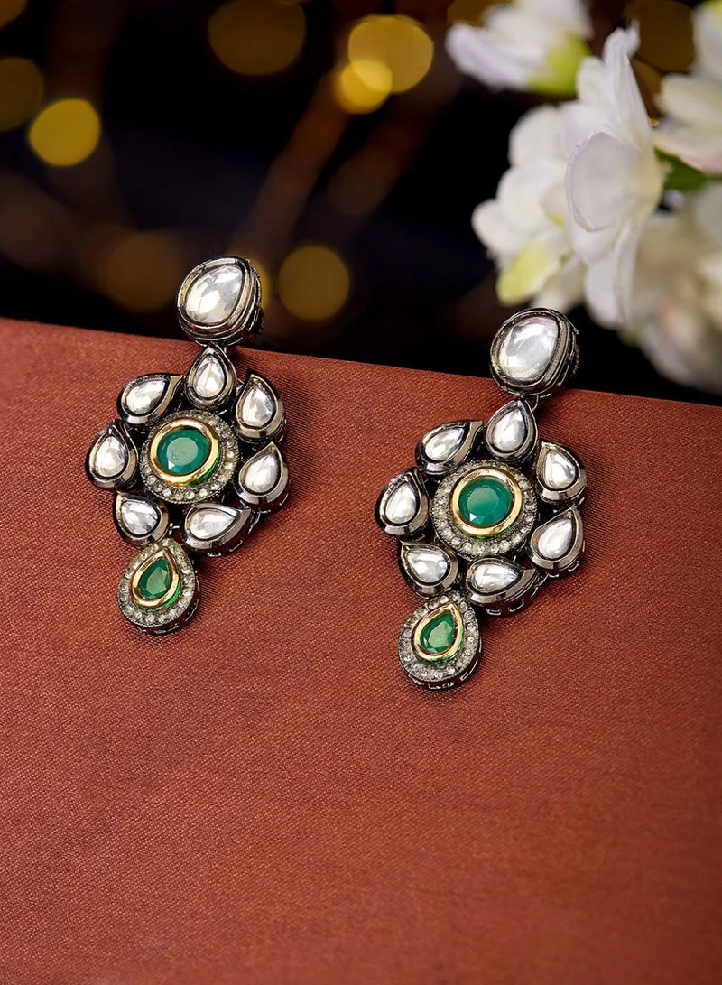 Priyaasi Plated Kundan Drop Earrings