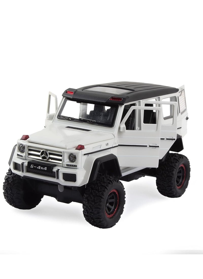 1/32 Scale Off-Road Pickup Model Car | Zinc Alloy Pull Back Toy with Sound & Light for Kids  - Image 3
