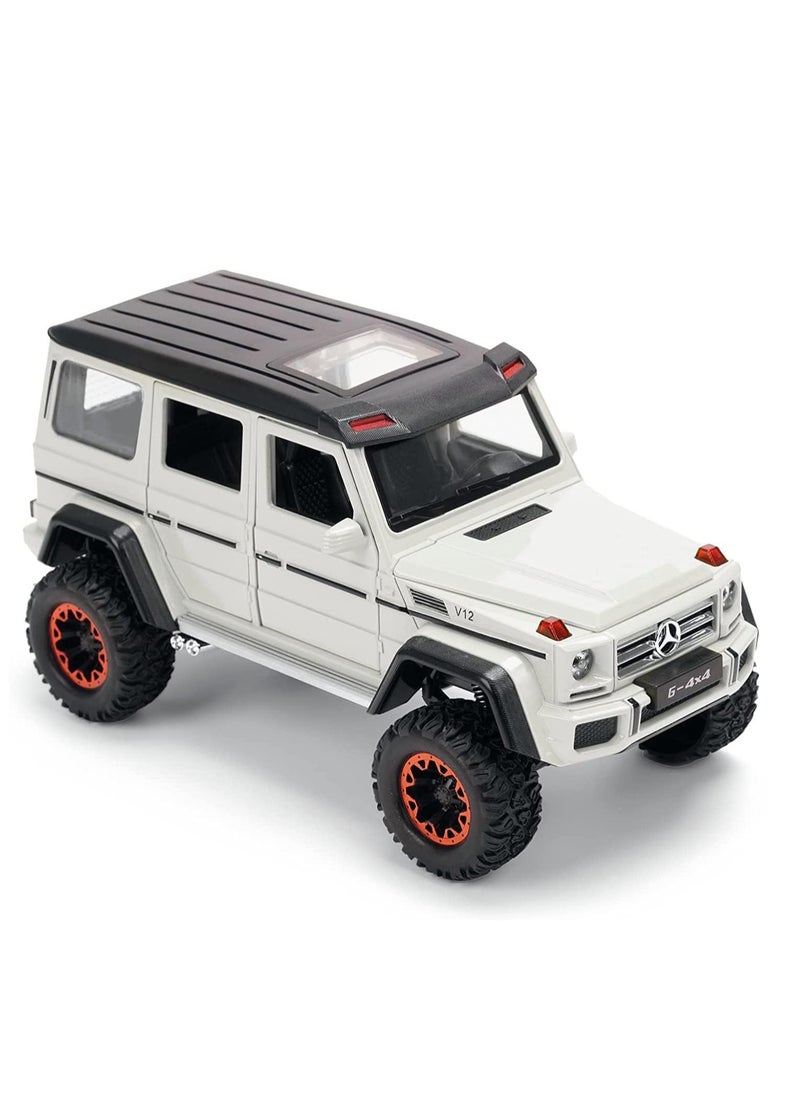 1/32 Scale Off-Road Pickup Model Car | Zinc Alloy Pull Back Toy with Sound & Light for Kids  - Image 4