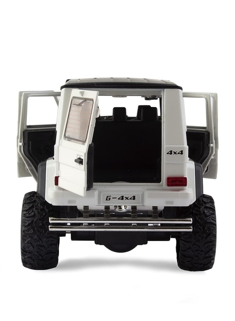 1/32 Scale Off-Road Pickup Model Car | Zinc Alloy Pull Back Toy with Sound & Light for Kids  - Image 5