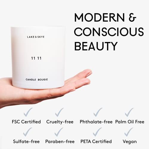 Lake & Skye 11 11 Scented Soy Candle - Lead-Free Cotton Wick (50 Hours of Burn Time) - Sheer & Uplifting Scent - Image 5