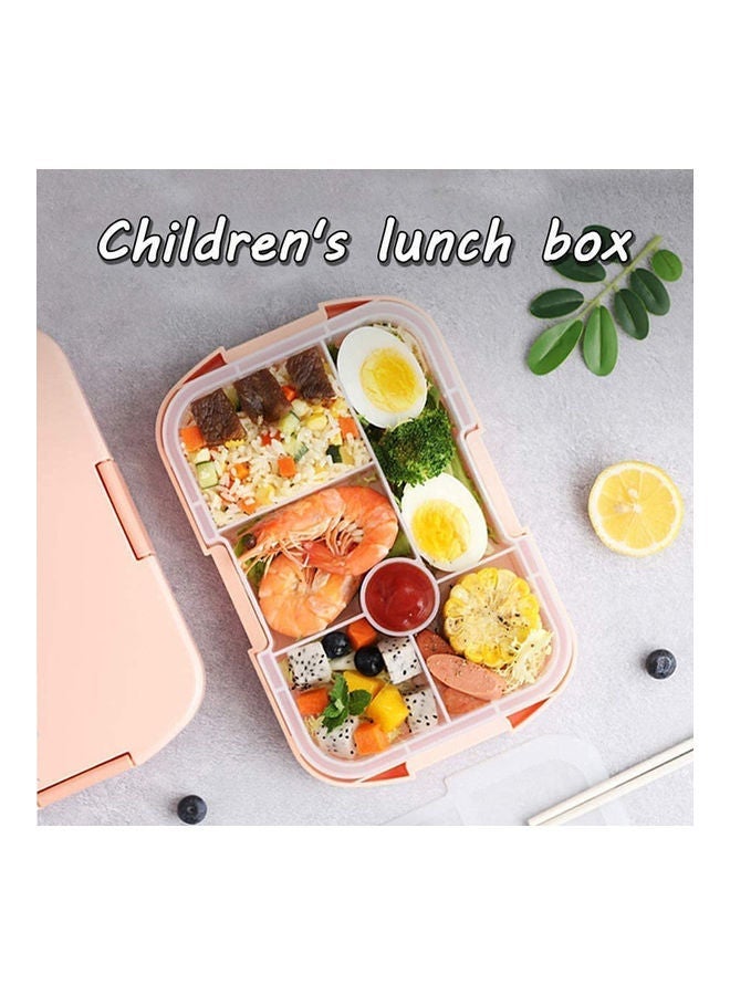 Kids Lunch Box with 6 Compartments, Suitable for Microwave and Dishwasher Pink 24.5 x 16 4.7cm - Image 4