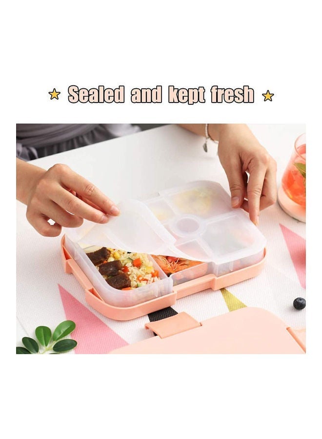 Kids Lunch Box with 6 Compartments, Suitable for Microwave and Dishwasher Pink 24.5 x 16 4.7cm - Image 5