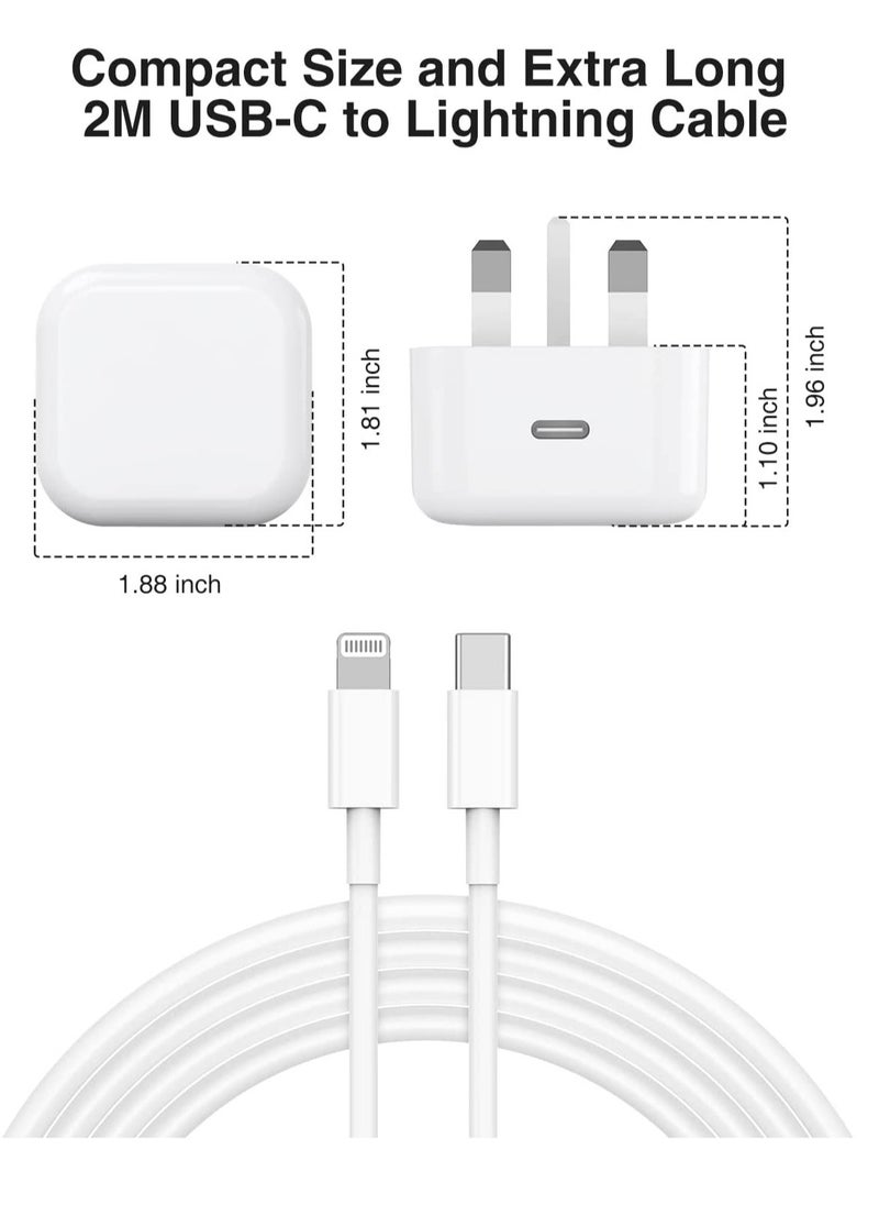 ELTRAZONE - iPhone 13 Charger Plug and Cable, 20W USB C Plug with USB C Lightning Cable, USB C Apple Lightning Cable and iPhone Plug uk Charger for iPhone 13 Pro Max/12/12Mini/11/XR/XS/X/8 - Image 1
