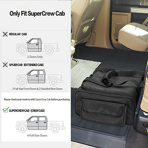 samdew Underseat Storage Bag Fit for SuperCrew Cab, Truck Under Seat Organizer with 1 Detachable Inner Divider & Anti-Slip Bottom for Full Size Trucks, Black - Image 2
