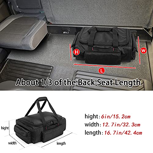 samdew Underseat Storage Bag Fit for SuperCrew Cab, Truck Under Seat Organizer with 1 Detachable Inner Divider & Anti-Slip Bottom for Full Size Trucks, Black - Image 3