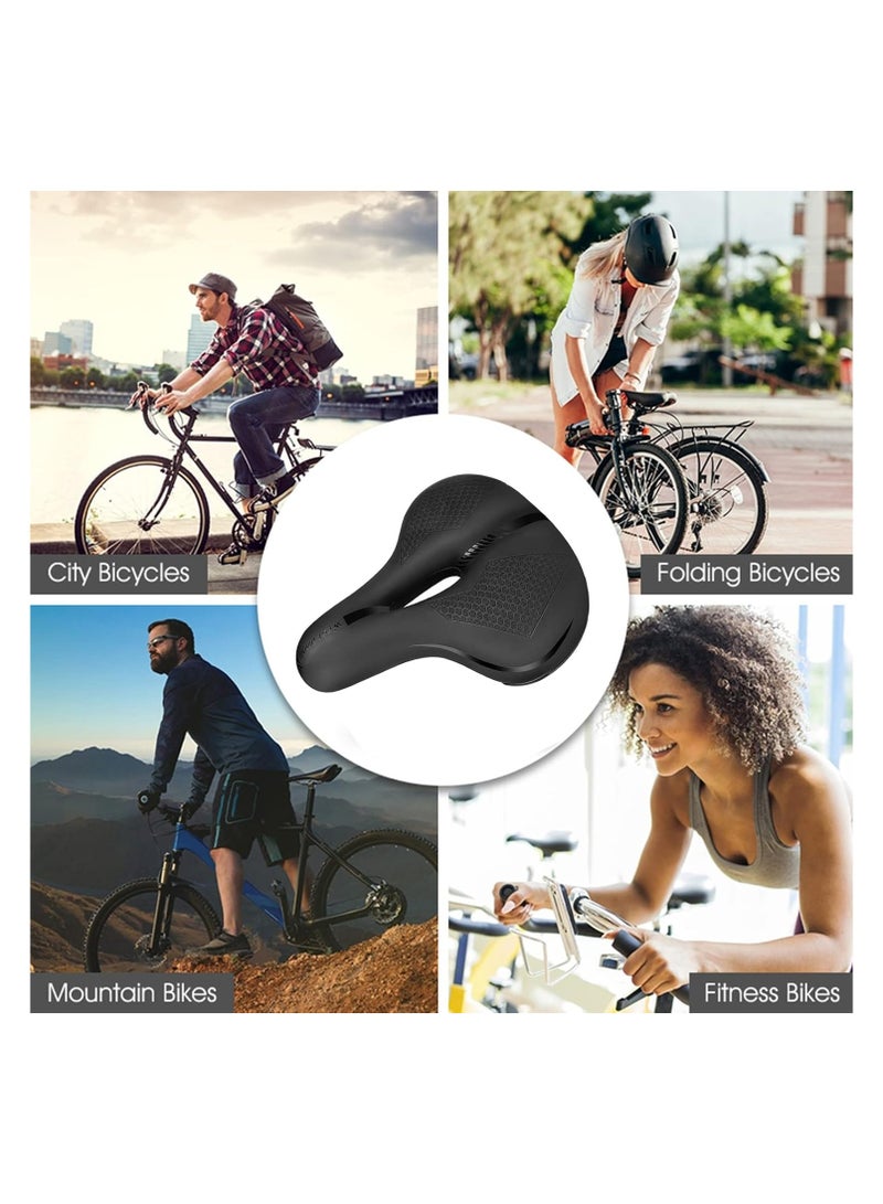 ihomeshop Bicycle Saddle, Thickened Shock-Absorbing Bike Accessory, Comfortable Ultra-Soft Cycling Seat with Reflective Strips - Image 4